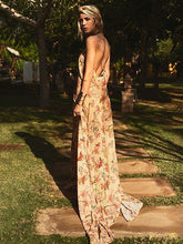 Load image into Gallery viewer, Floral Print Halter Beach Bohemia Maxi Dress