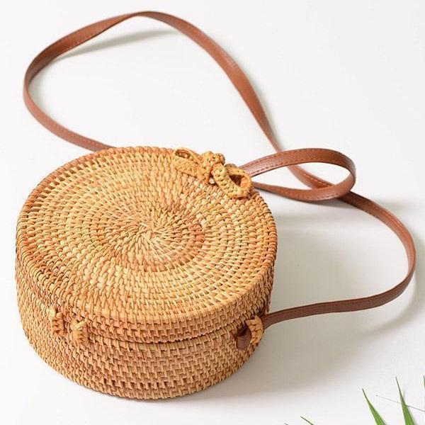 Round Rattan Butterfly Forest Handmade Bohemia Bag