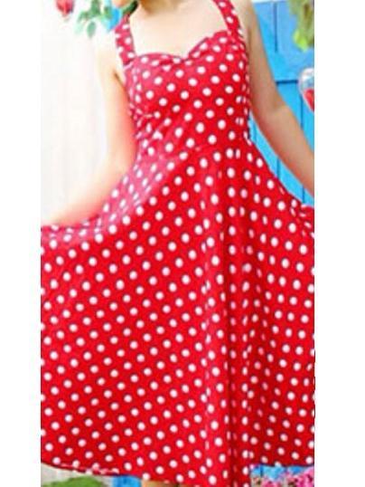 Polka Dot Halter Vintage Mini Dress