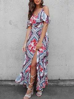 New Women Sling Long Beach Midi Dress