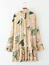 Load image into Gallery viewer, Floral Print Long Sleeve Loose Mini Dress