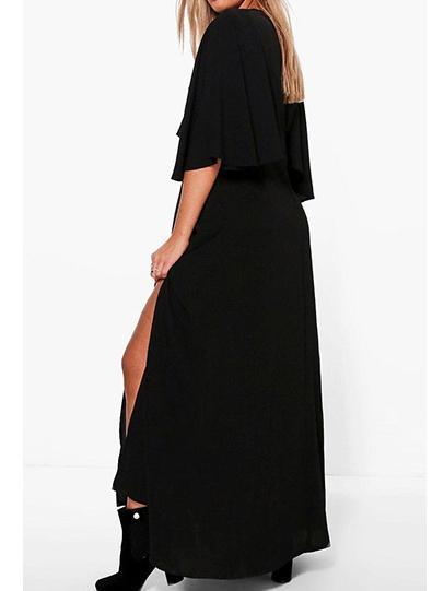 Summer Fashion Large Size Deep V Print Shawl Split Dress