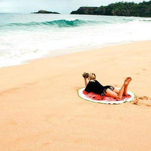 Hot Sale Creative watermelon printed sunscreen beach towel round bath towel shawl outdoor yoga mat