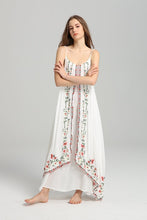 Load image into Gallery viewer, Spaghetti Strap Print Embroidered Bohemia Beach Maxi Dress