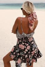 Load image into Gallery viewer, Print Spaghetti Strap Beach Boho Mini Dress