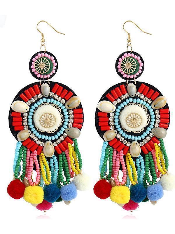 Boho E-Plating Technic Alloy Shell Earrings