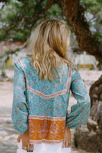 Load image into Gallery viewer, Print V Neck Long Sleeve Boho T Shirt