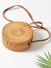 Load image into Gallery viewer, Round Rattan Butterfly Forest Handmade Bohemia Bag
