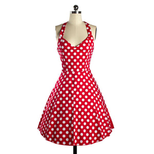 Polka Dot Halter Vintage Mini Dress