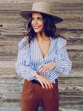 Load image into Gallery viewer, Fashion Stripe Long Sleeve T Shirt Top Blouse