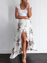 Load image into Gallery viewer, Flower Print Split High Waist Bohemia Skirt