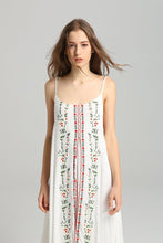 Load image into Gallery viewer, Spaghetti Strap Print Embroidered Bohemia Beach Maxi Dress