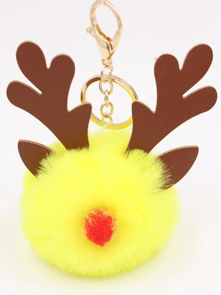 New Christmas Elk Keychain Bag Plush Pendant Accessories