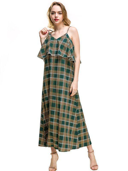 Elegant Sling Print Chiffon Lattice Floral Backless Dress