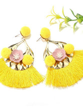 Load image into Gallery viewer, Vintage Color Flower Tassel Earrings