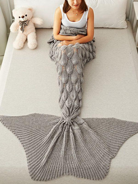 Oversized Fishtail Mermaid Tail Thickened Adult Knit Blanket