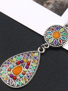 Colorful Inlaid Rice Beads Drop Earrings