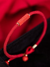 Load image into Gallery viewer, Potala Palace cinnabar bracelet with six words of truth bracelet