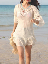 Load image into Gallery viewer, Bohemia Hollow Bikini Blouse Vacation Beach Mini Dress