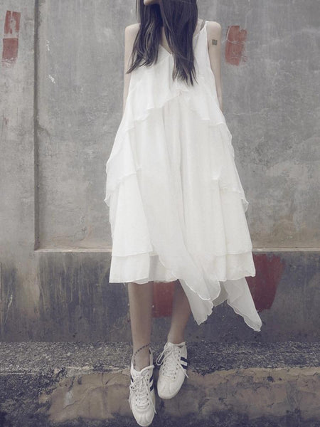 New Spaghetti Strap Chiffon Beach Maxi Dress