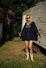 Load image into Gallery viewer, Embroidered Long Sleeve Bohemia Beach Mini Dress