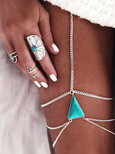 Load image into Gallery viewer, Wild Personality Geometric Turquoise Multi-Layer Leg Chain
