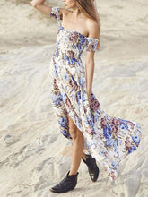 Load image into Gallery viewer, Bohemia Floral-Printed Off-the-shoulder Split-side Maxi Dress