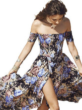 Load image into Gallery viewer, Bohemia Floral-Printed Off-the-shoulder Split-side Maxi Dress