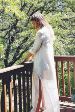 Load image into Gallery viewer, Embroidered White Long Sleeve Boho Dress