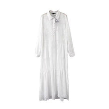 Load image into Gallery viewer, Embroidered White Long Sleeve Boho Dress