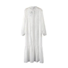 Load image into Gallery viewer, Embroidered White Long Sleeve Boho Dress