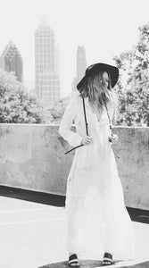 Embroidered White Long Sleeve Boho Dress