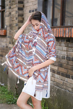 Load image into Gallery viewer, Vintage Bohemia Tassel Beach Sun Protection Shawls Air Conditioning Scarfs