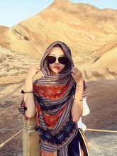 Load image into Gallery viewer, Autumn And Winter New Bohemian Retro Art Stripe Tassel Soft Cotton Scarf Shawl