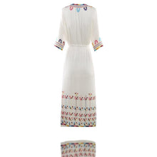 Load image into Gallery viewer, 2018 Embroidered Half Sleeve Bohemia Beach Dress