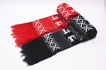 Load image into Gallery viewer, Autumn And Winter Couple Thickened Double-Sided Scarf Warm Christmas Snowflake Fawn Wool Scarf