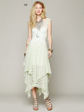 Load image into Gallery viewer, Lace Solid Color Irregular Maxi Dress