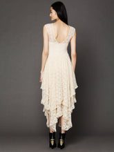 Load image into Gallery viewer, Lace Solid Color Irregular Maxi Dress