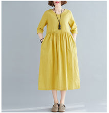 Load image into Gallery viewer, Solid Color Short Sleeve Loose Casual Maxi Dress