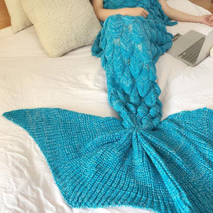 Oversized Fishtail Mermaid Tail Thickened Adult Knit Blanket