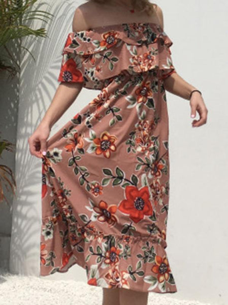 Bohemia Off-the-shoulder Maxi Dress