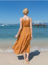 Load image into Gallery viewer, Fashion Yellow Bohemia Spaghetti Straps Maxi Dress