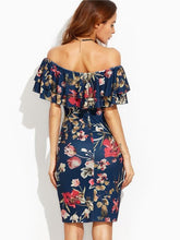 Load image into Gallery viewer, Pretty Floral Off-the-shoulder Mini Bodycon Dress