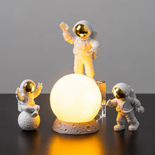 Load image into Gallery viewer, 3Pc Astronaut Decor Action Figures and Moon Home Decor Resin Astronaut Statue Room Office Desktop Decoration Presents Boy Gift