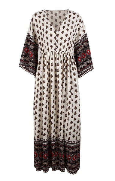 Polka Dot Long Sleeve Bohemia Maxi Dress
