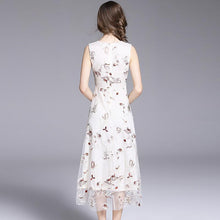 Load image into Gallery viewer, Embroidered Sleeveless V Neck Elegant Dress