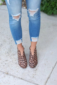 Women Winter Leopard Printed Short Boots