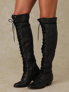 Autumn Winter Bandage Thigh-high Boots Shoes