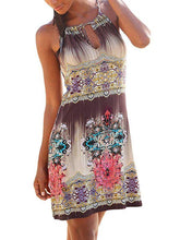 Load image into Gallery viewer, Bohemian Print Off-shoulder Dress Casual Retro Print Elegant Seaside Holiday Beach Skirt