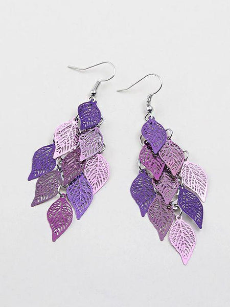 Seven Color Xiao Jiu Leaves Fashion Earrings Earrings